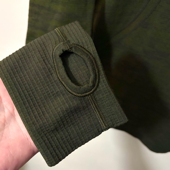 Lululemon Swiftly Tech Long Sleeve Crew Neck Top Thumb Holes Dark Olive Green - Picture 8 of 11